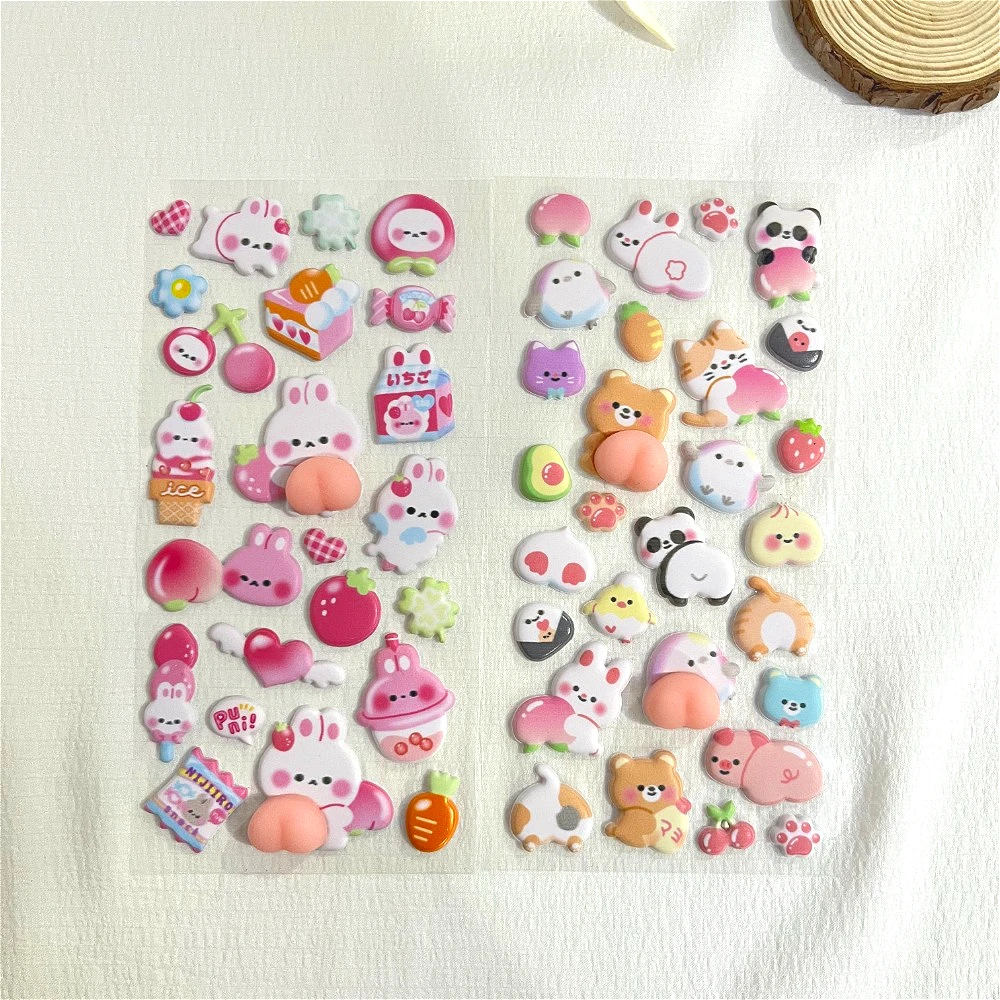 

Наклейки для снятия стресса Fun Butt Squishy: детские наклейки из пенопласта с объемными животными из мультфильмов