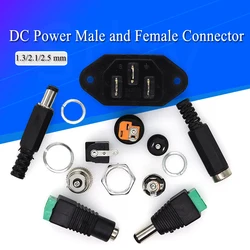 10PCS DC Power Connector pin 2.1x5.5mm Female Plug Jack + Male Plug Jack Socket Adapter PCB Mount DIY Adapter Connector 2.5X5.5
