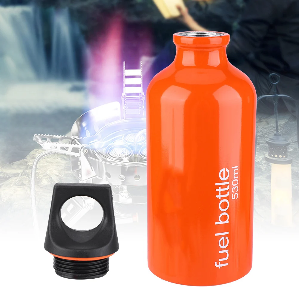 530ML Portable Gas Tank Leak Proof Fuel Container Aluminum Alloy Oil Storage Bottle For Outdoor Camping Hiking