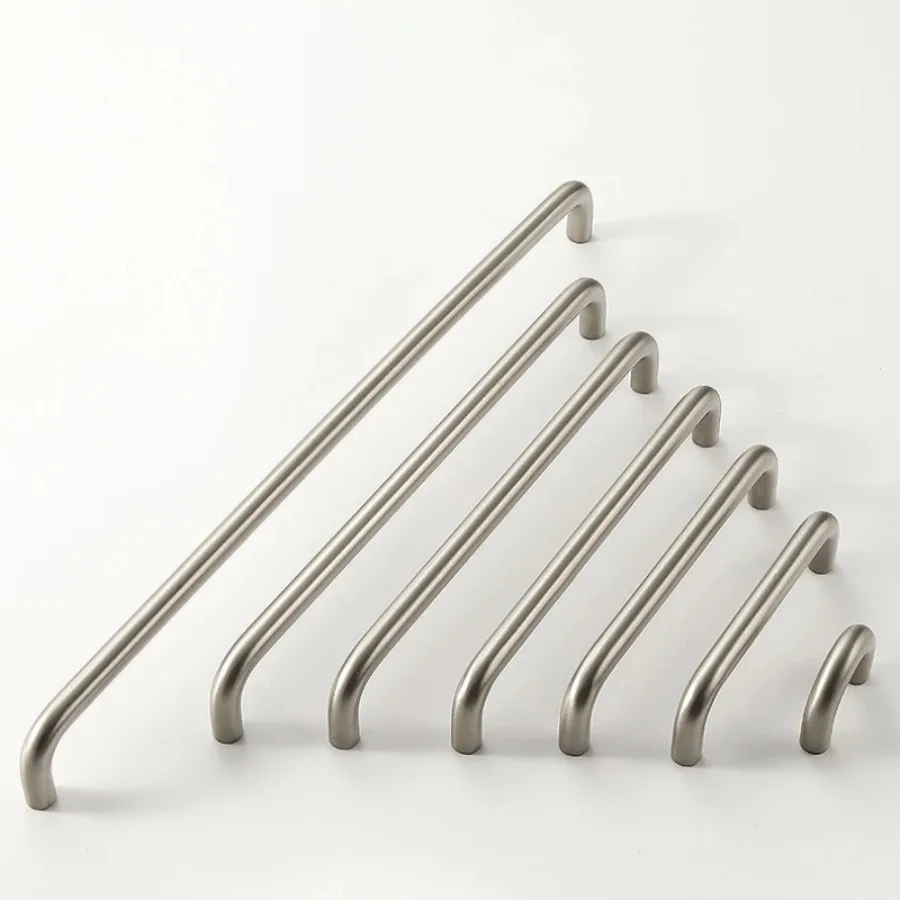 Matte Silver Solid Brass Handles for Furniture Bedroom Wardrobe Dresser Handle Kitchen Drawer Cabinet Door Knob Home Accessories