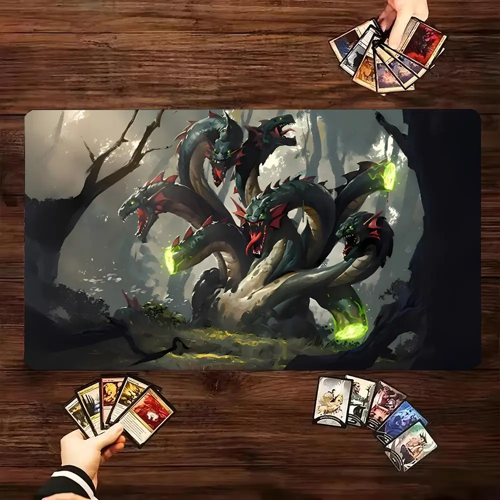 

Nine-headed dragon Design card Playmat Game Mat for MTG CCG RPG Trading Card Inked Game Playmats Smooth Rubber Surface Battle