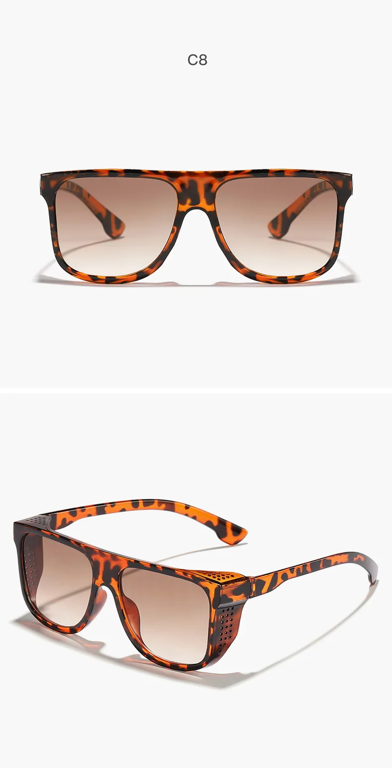 Neue Vintage Quadratische Sonnenbrille für Damen und Herren Marken-Rechteck-Sonnenbrille Ovale Brillen für Männer und Frauen – Detail 17