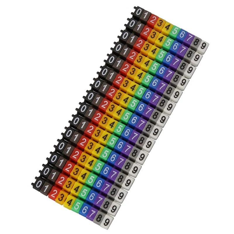 100/150Pcs C-Type Cable Markers, Colorful Number Tubes for 2-10mm, Network Cat5e Identification