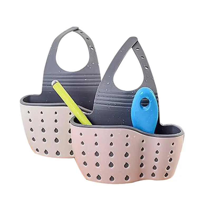 Home Storage Drain Basket Kitchen Sink Holder Adjustable Soap Sponge Shelf Hanging Drain Basket Bag Kitchen Applicasion