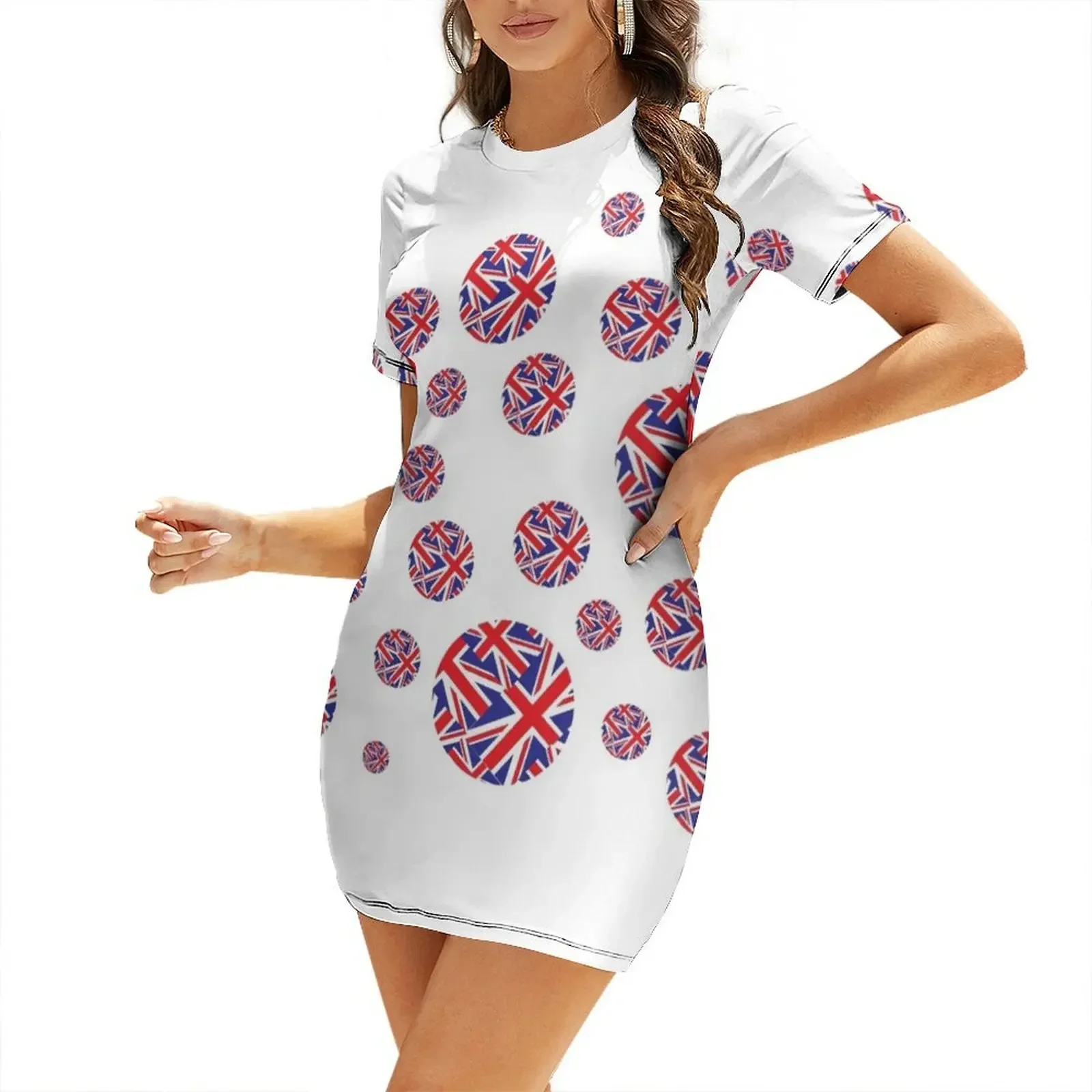 Union Jack (6) Short-Sleeved Dress dresses for woman Aesthetic clothing summer dress korean women