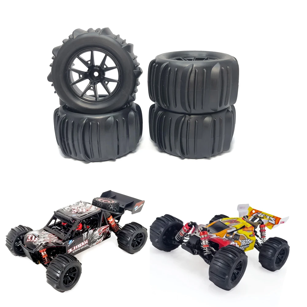 

4Pcs Snow Sand Tires Tyre Wheel for Wltoys 144001 124018 124016 124017 144010 124019 H16P H16E 1/14 1/16 1/18 RC Off-road Car