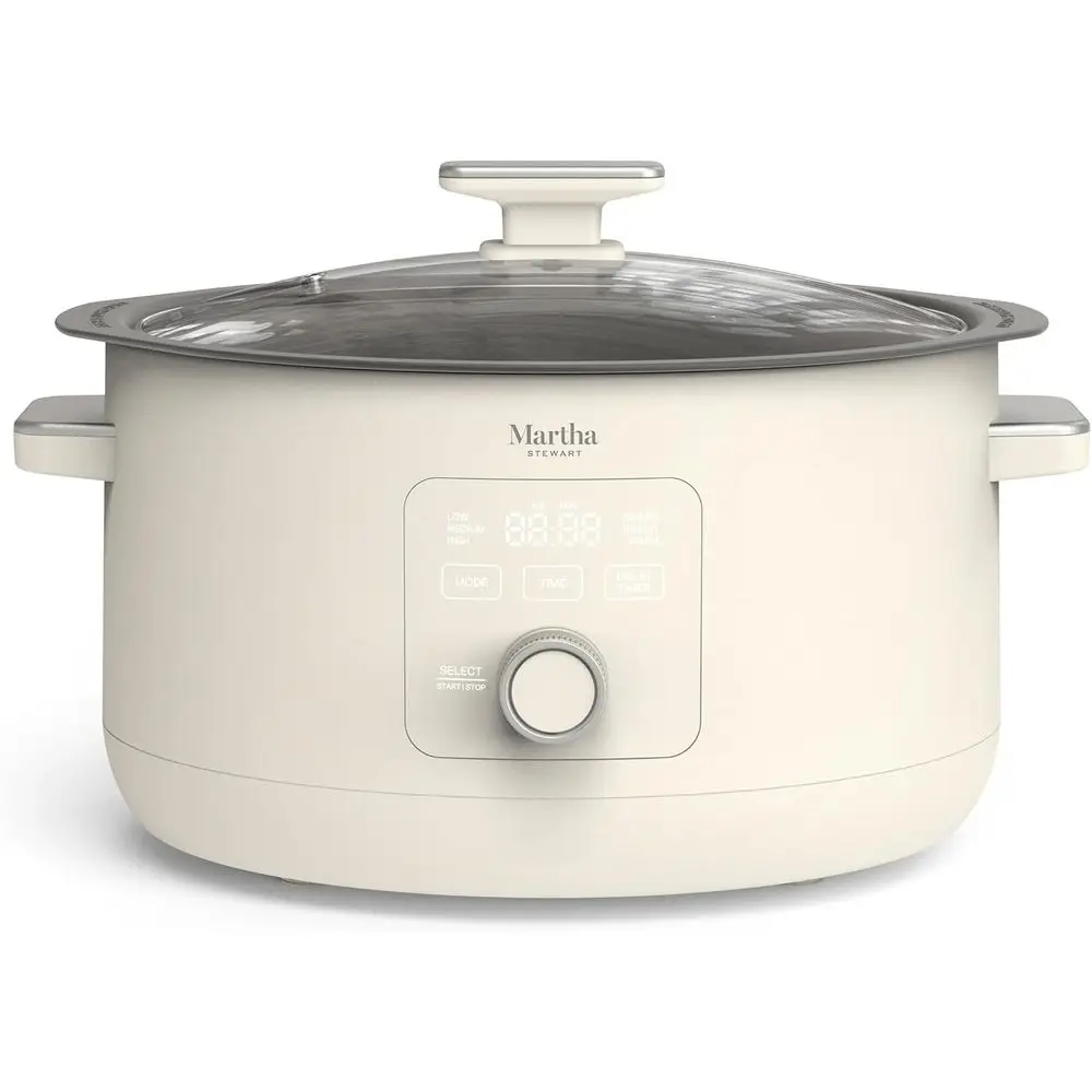 

8 QT Slow Cooker, Progmable with Timer, 3 Heat Settings (Low, High, Warm), Nonstick Ceic Removable Crock, Stovetop & Oven Sae, G