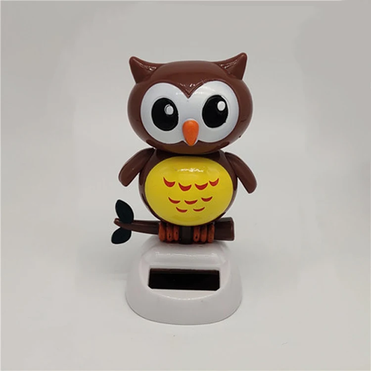 1pc Creative Funny Solar Owl Swinging Doll Dancing Swinging Animated Bobbleheads Ornament Toy Kids Desktop Car Dashboard Decor