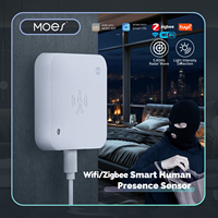 MOES Tuya WiFi/ZigBee Smart Human Presence Sensor Motion Motionless Detection Light Luminance Sensor Wired, App Notification