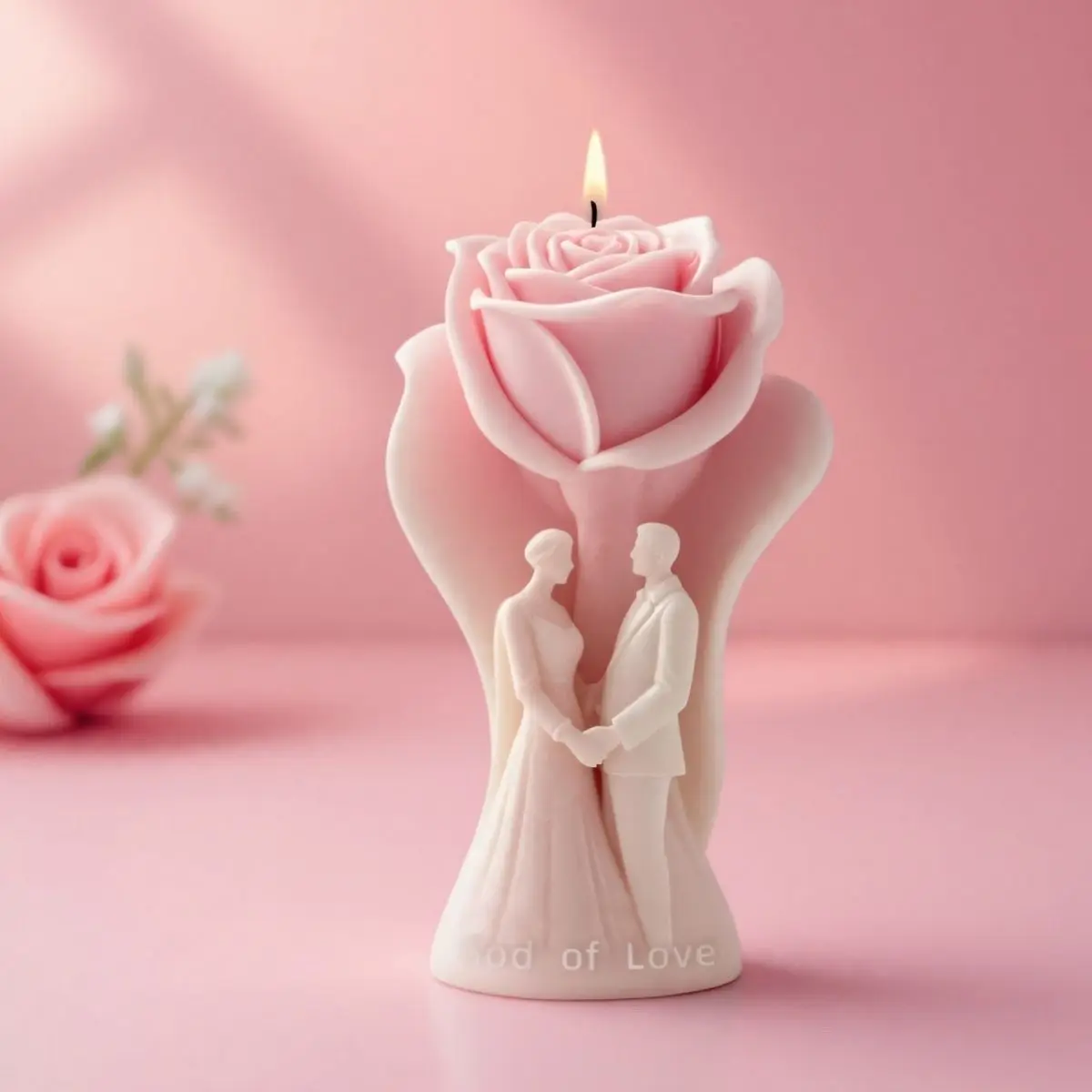 Rose Braut Bräutigam Skulptur Duftkerze Silikonform 3D Blume Hand Liebe Tropfkleber Harz Formen DIY Romantische Hochzeit Souvenir