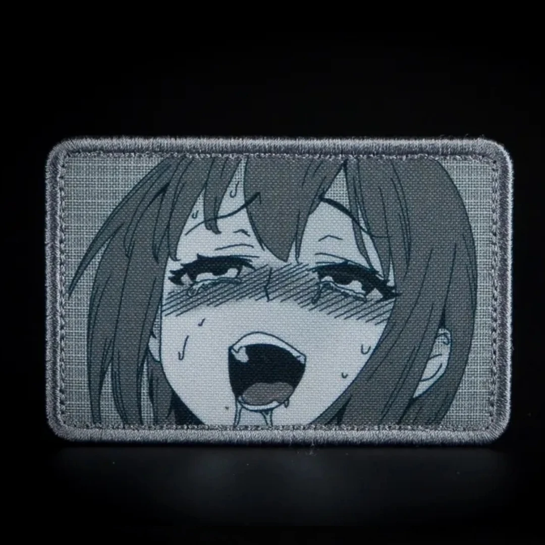 פאצ'ים לתגיות מוראל טקטיות צבאיות עם חוג ולולאה לתיק גב 'אגהו' אנימה סקסית ילדה מודפסת מדבקות