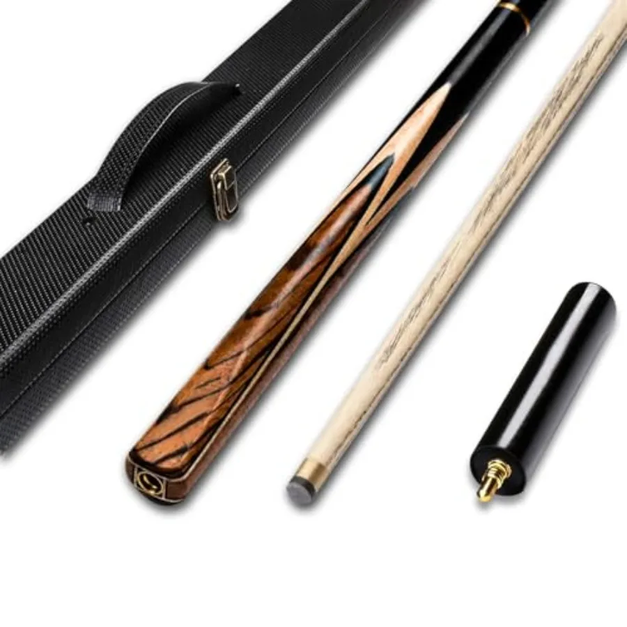 

Handmade 3/4 Joint Snooker Cue, 57" 19oz Wooden Pool Cue Stick with 10Mm Tip, Extension Rod, Pool Cue Case and Accessories, Com