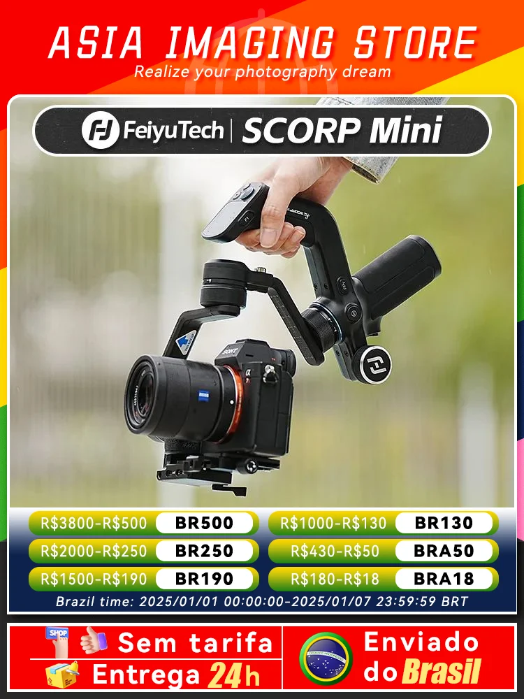 FeiyuTech SCORP Mini Gimbal Stabilizer for Mirrorless Camera Sony ZVE10 Canon Nikon Action GoPro Cell Phone Feiyu Tech