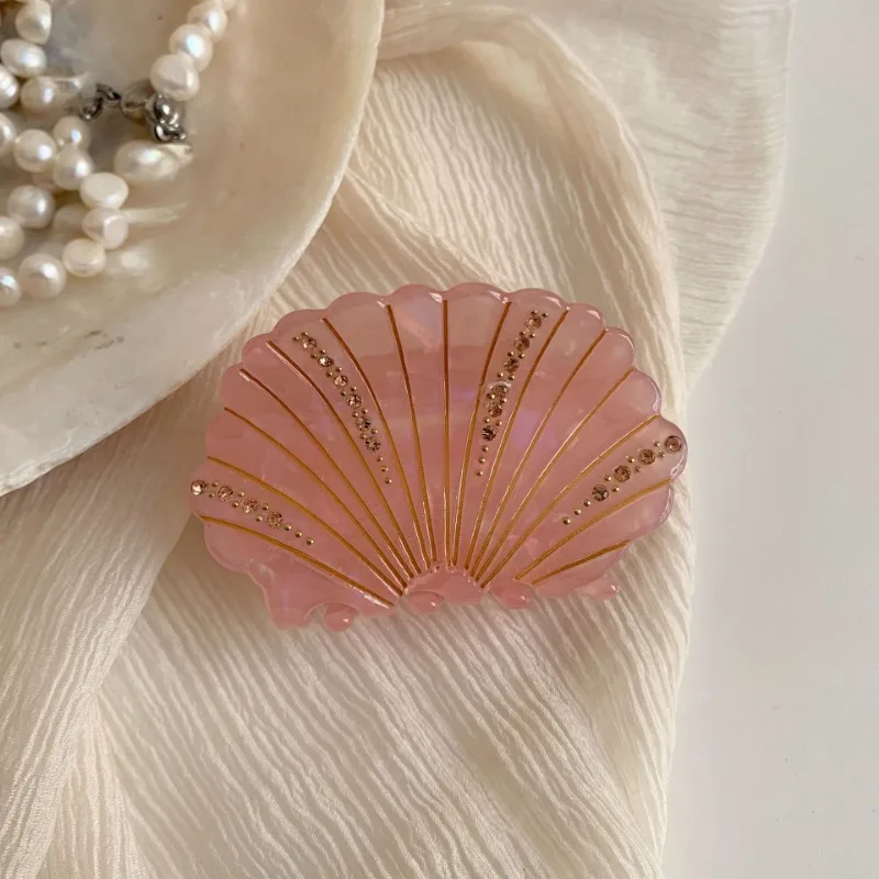 New point drill shell conch acetic acid grab clip marine hairpin creative back head shark clip hair grab