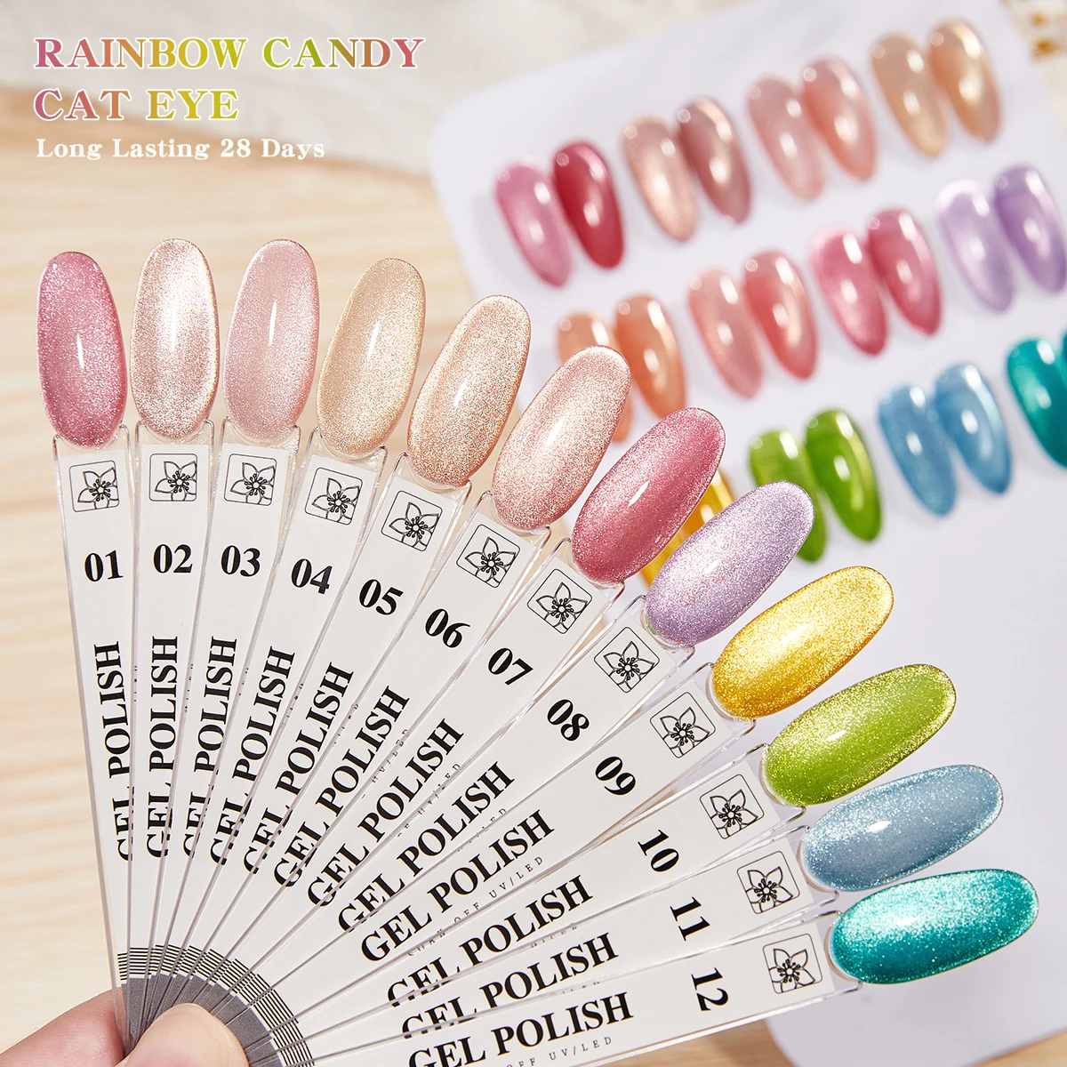 2025 Vendeeni été nouvelle tendance 12 couleurs gelée oeil de chat Gel vernis Salon de manucure Nail Art Kit offre spéciale Non toxique UV Gel personnalisé