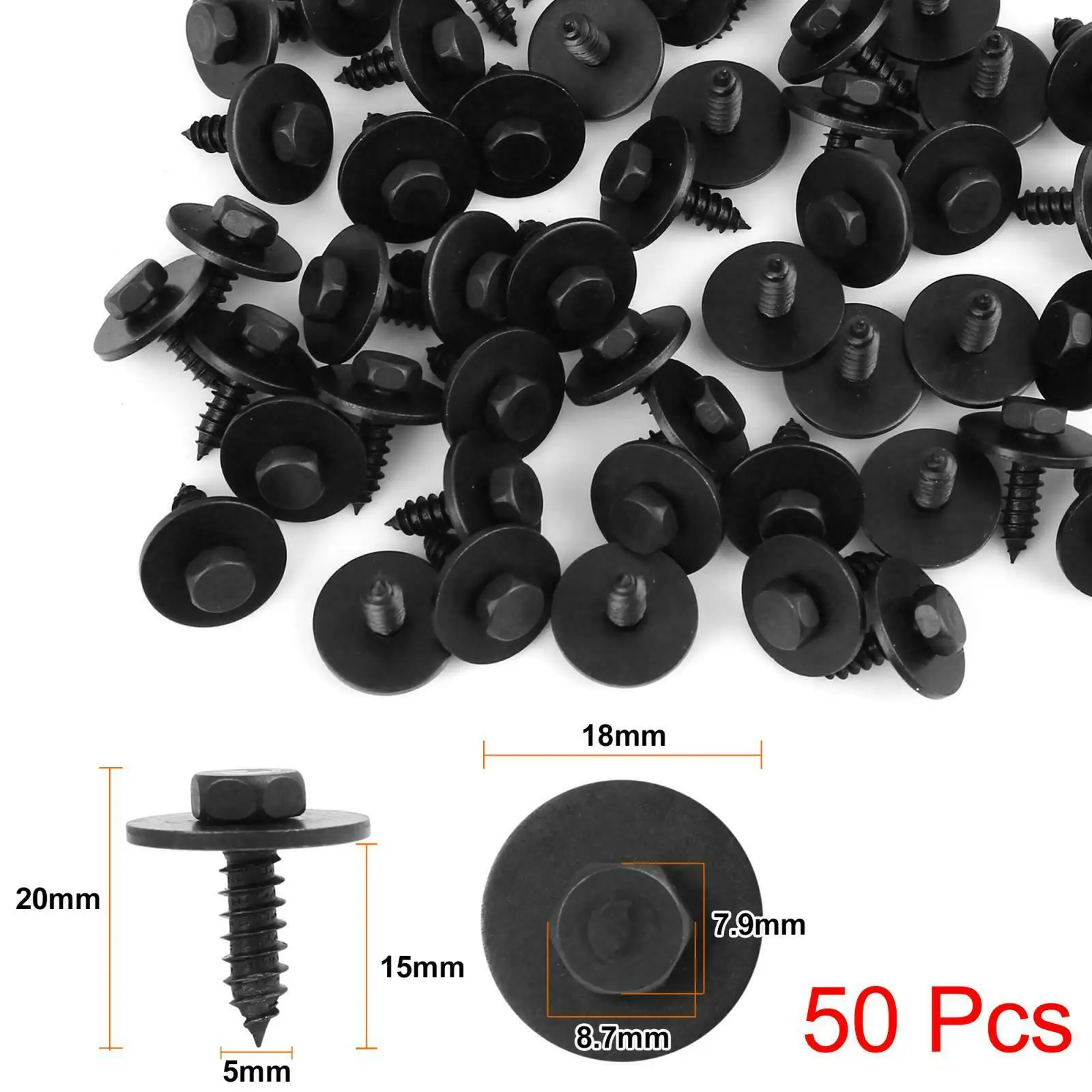 50Pcs Screw Bolt Retainers Bolt Stud Retainer Fender Liner Under Cover Screw For BMW 07147129160 Bottom Cover Screws