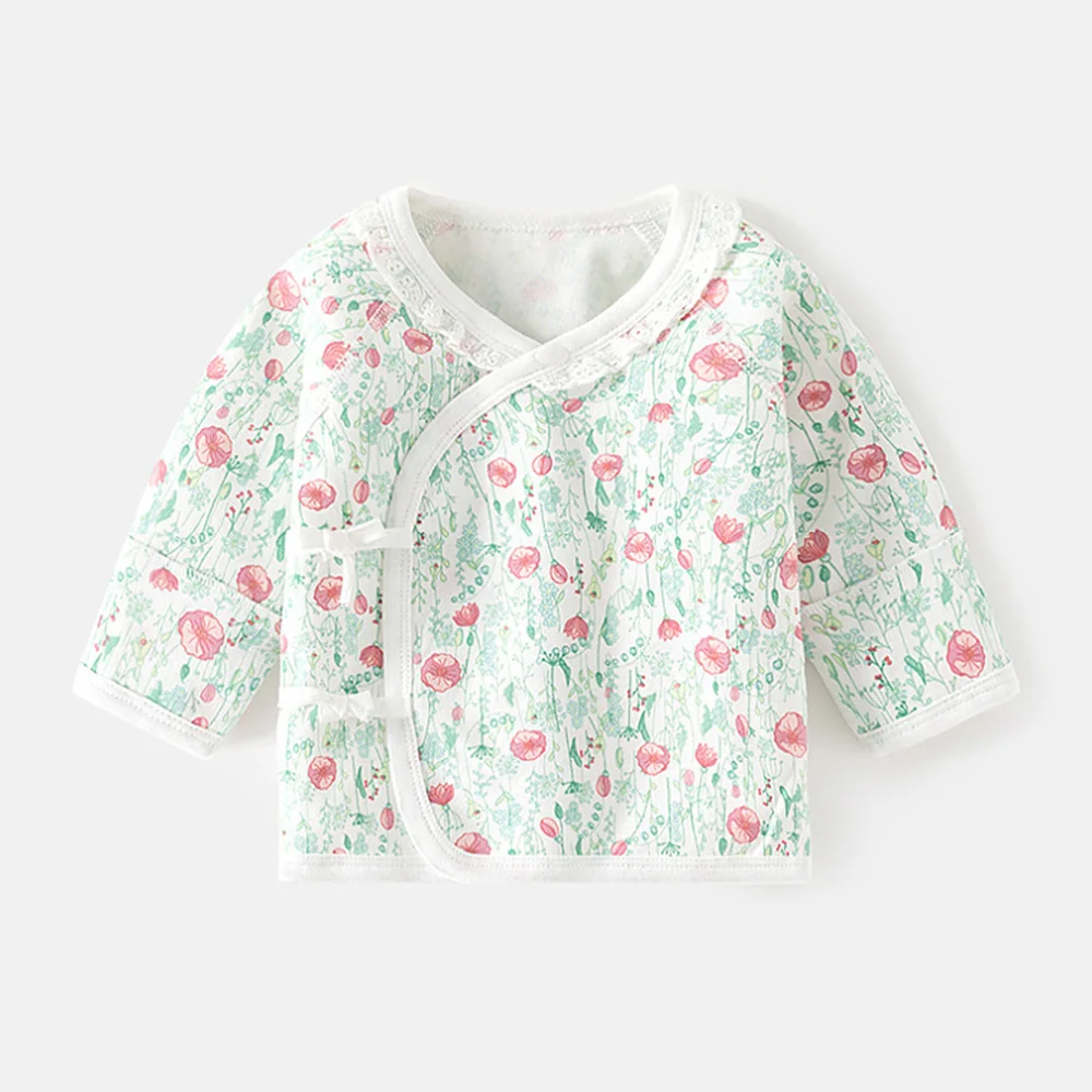 Baby Shirt Long Sleeve Cotton Floral Cute Pattern Spring Autumn Winter Newborn Boy Clohtes Hospital Baby Girl Tops