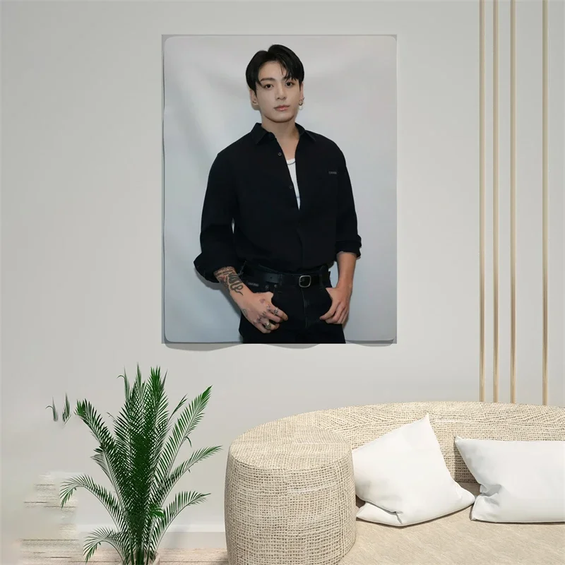 Tapestry Jung Kook Star New York Times Square Photo Idol Photo Room Decor Lover Gift Bedroom Living Room Decor