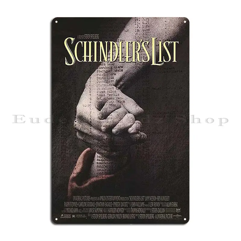 Schindler S List Metal Plaque Poster Printing Cinema Wall Vintage Garage Tin Sign Poster