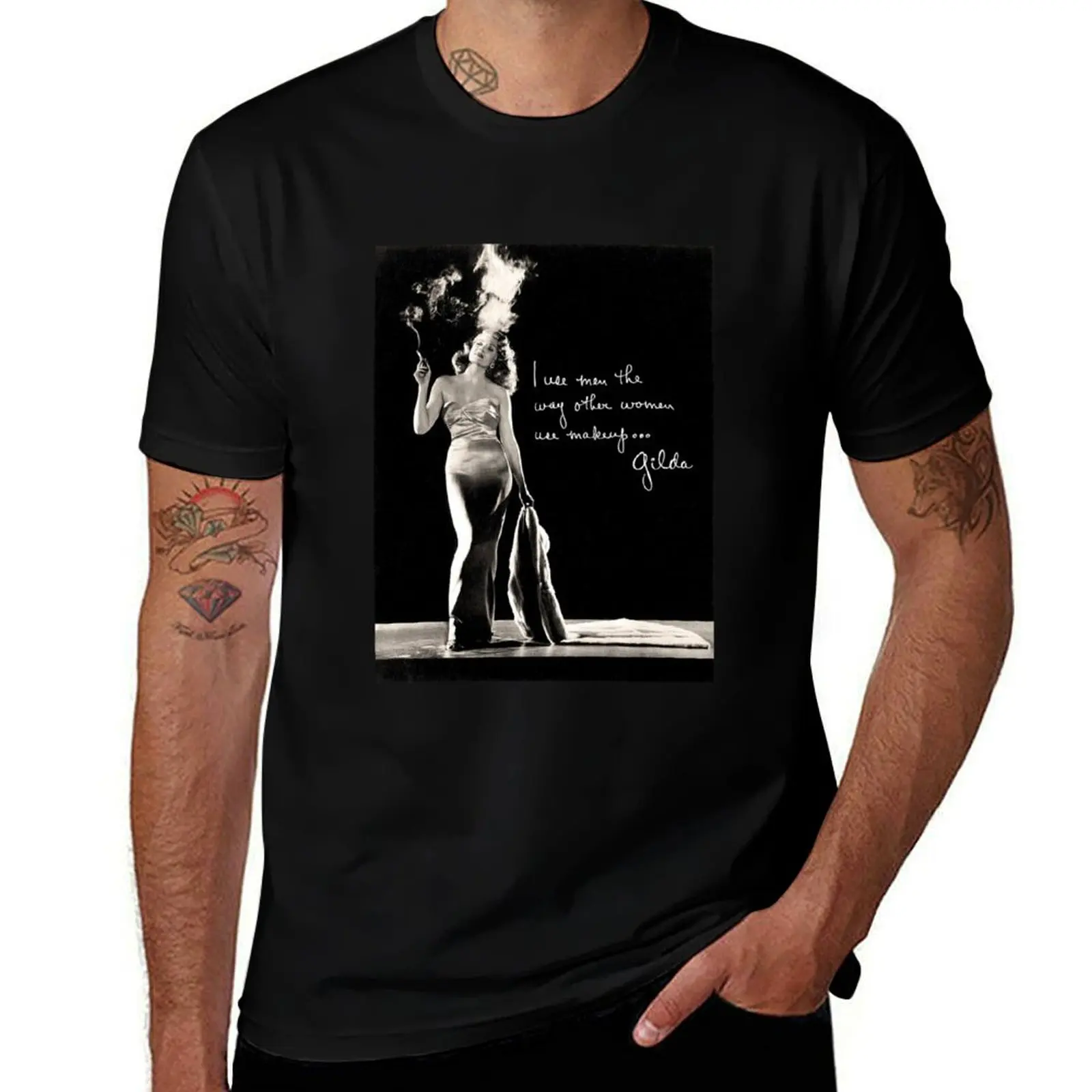 Use maquiagem... da maneira das mulheres - Gilda Display men use I Hayworth Rita Lobby T-Shirt Plus Size Everyday Tee Shirt