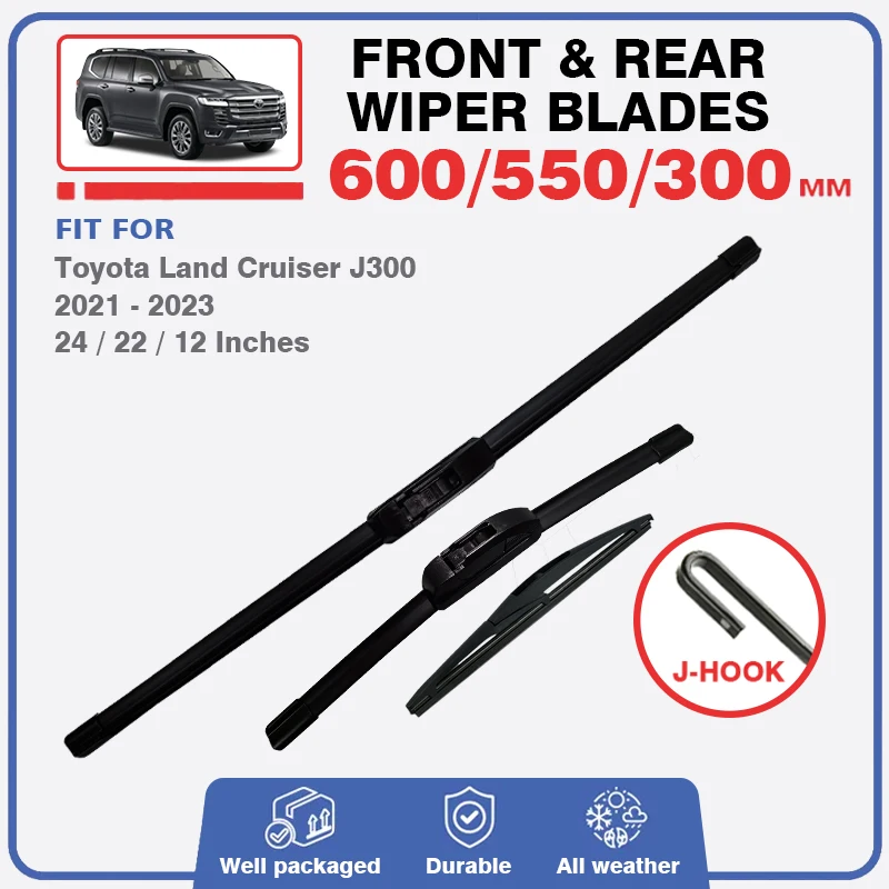 Front Rear Wiper Blades For Toyota Land Cruiser 300 2021 2022 2023 2024 LC 300 GR Sport Windshield Brush Windscreen Accessories