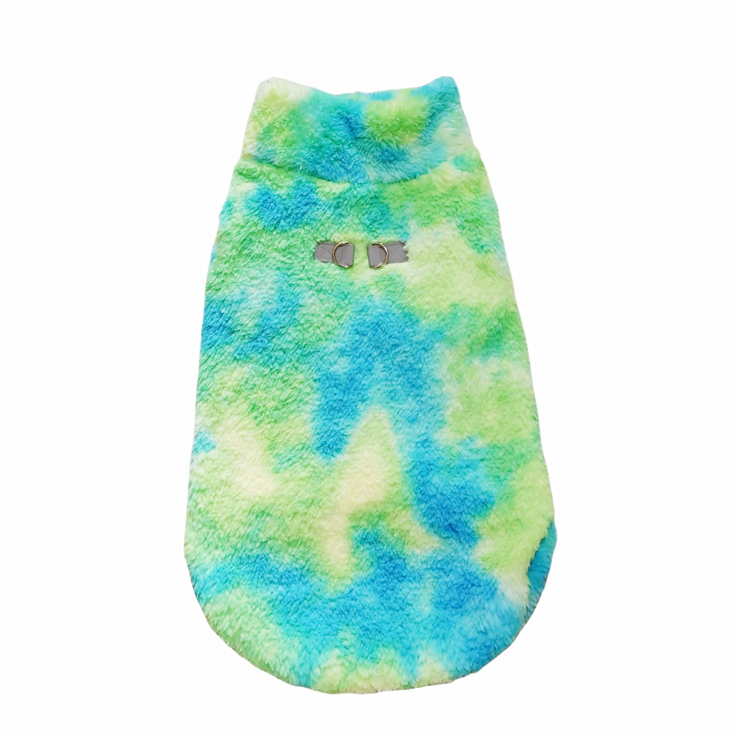 1pc Dog Sweatshirt Flannel Pullover Pet Cat Vest Dog Cold Weather Warm Jacket Winter Wind-proof Tie-dye Jumpsuit Clothes