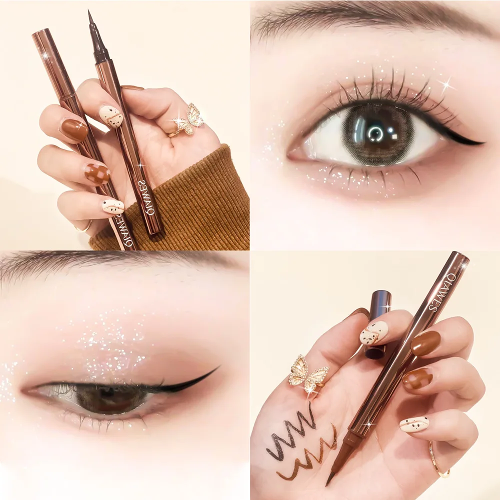 Ultra-fine Liquid Eyeliner Eye Make Up กันน้ําไม่ง่าย Smudge Non-smudged Newbie Brown Eyeliner Liquid Pen