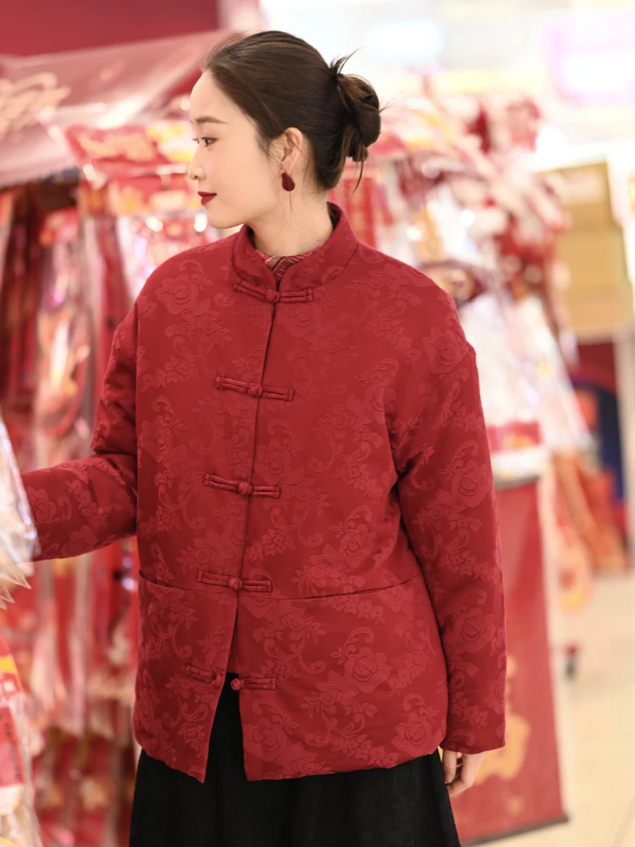 

Original Design Chinese Sle Cotton Jaet Zen Cotton Clothes Embroidered Retro Sle Loose Fit Long Sve Stand Collar