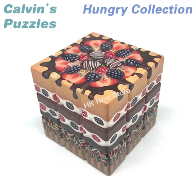 Calvin's Puzzle Yummy drobiazg Hamburger wafel 3x3x3 magiczna kostka Hungry kolekcja Puzzle do układania na czas łamigłówki edukacyjne zabawki