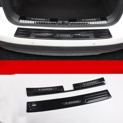 For Volkswagen T-CROSS 2019-2022 High-quality stainless steel car trunk threshold guard plate Scratch protection car styling