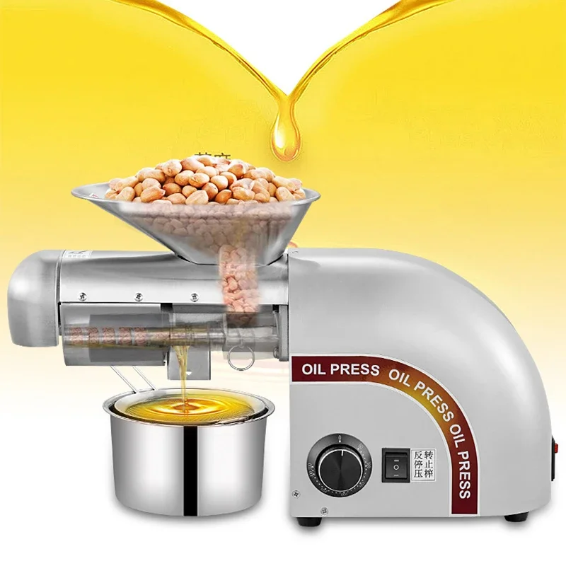 Volautomatische huishoudelijke oliepers 1250W roestvrij staal tot 95% uitgang Kleine oliepers Commerciële oliepers