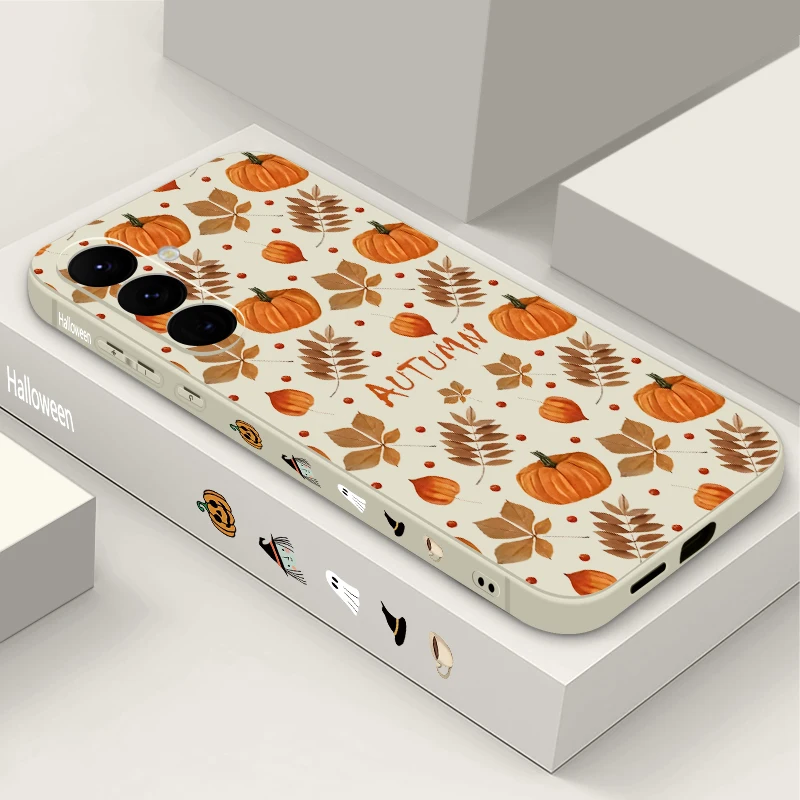 الخريف اليقطين نمط الحال بالنسبة لسامسونج غالاكسي S25 S24 FE S25 S22 S23 S24 الترا A17 A56 A55 A53 A54 A15 A16 A36 لينة غطاء الهاتف #2