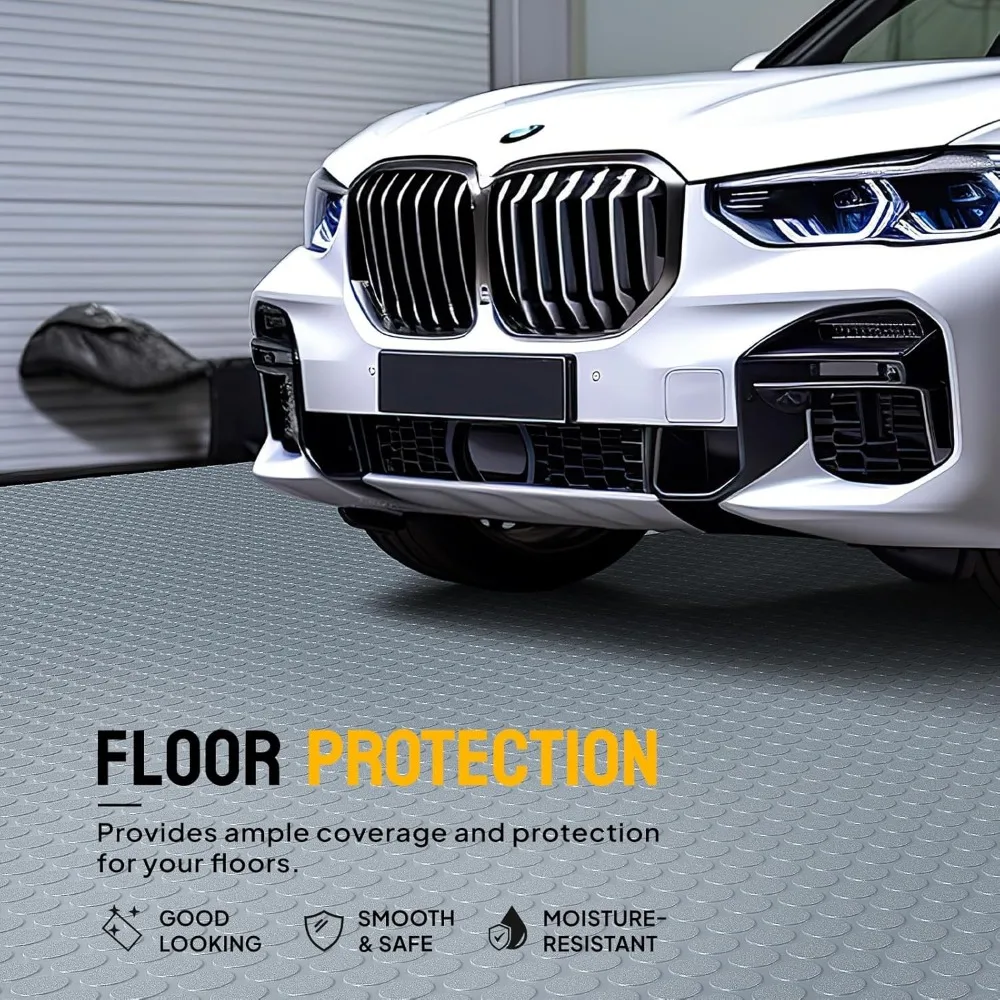 Garage Floor Mat 7.5x17 FT, Large PVC Roll for Car Parking Protection, RV Trailer Flooring, Water and Stain Resistant
