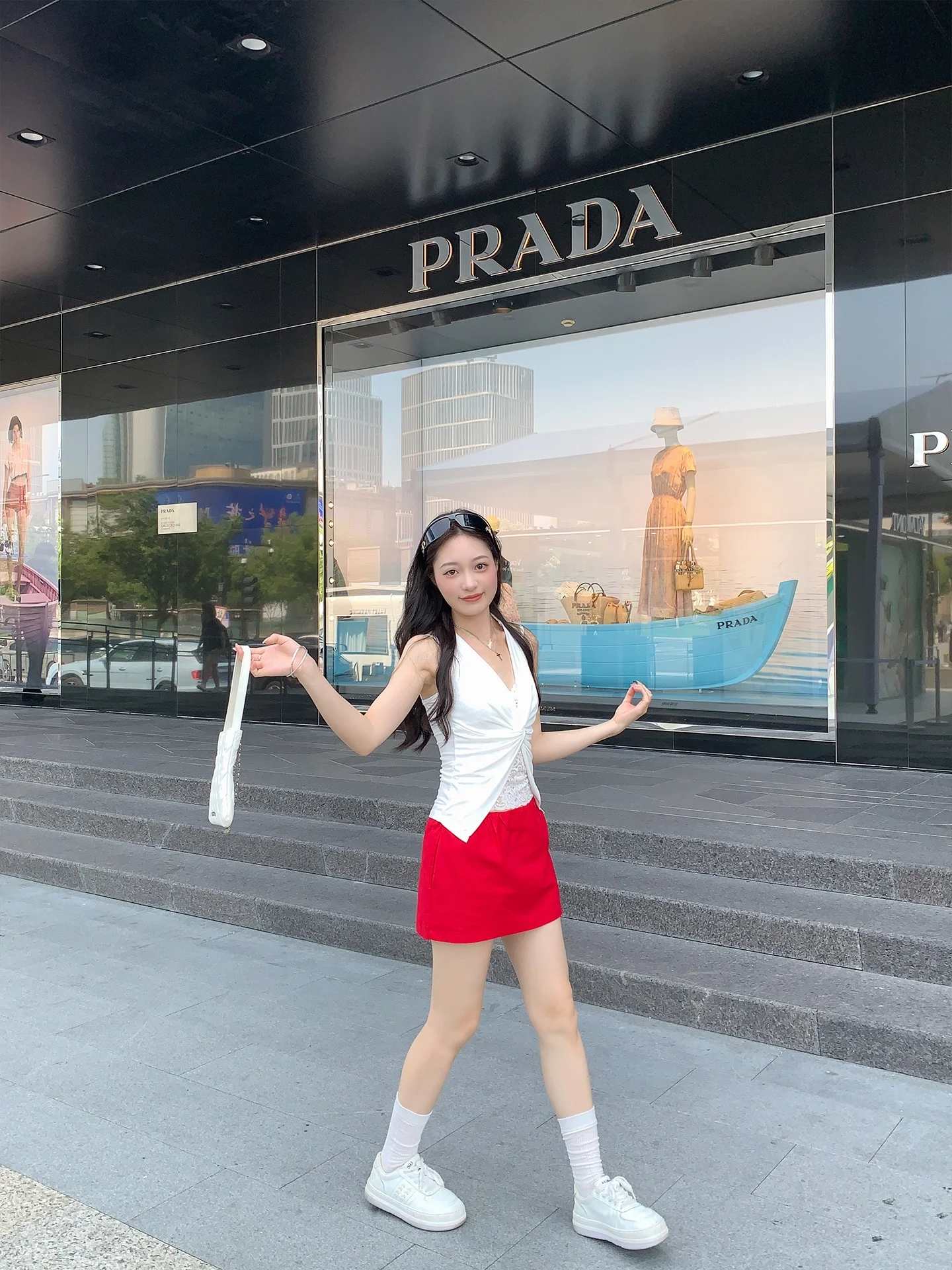 

Sieu Summer Hot Girl Linen A-Line Skirt Women's High Waist Flattering Leg Lengthening Spicy Red ort Skirt