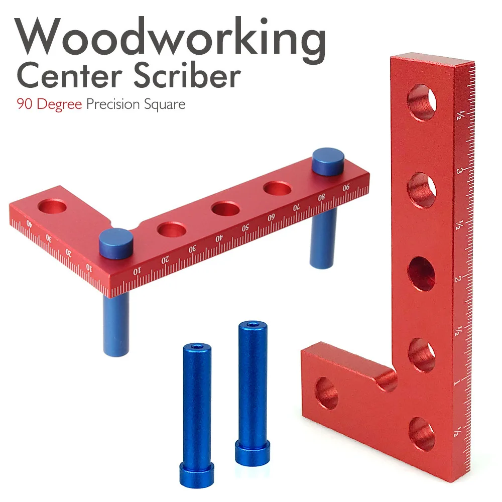 

﻿Woodworking Center Scriber 90 Degree Precision Square Edge Marking Tool Aluminum Alloy Carpentry Pocket Marking Square Gauge
