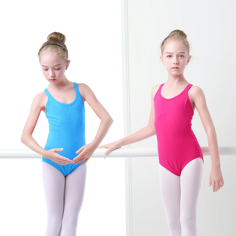 Girls Ballet Leotards Gymnastics Leotard Kids Camisole Leotards Drawstring Crisscross Back Dance Leotard Girls Ballet Bodysuit