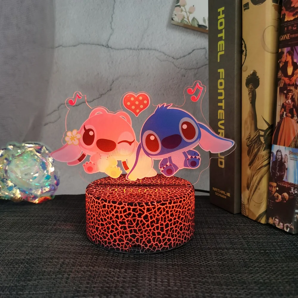 2025New 3D colour printing Stitch USB Illusion night light 7 kinds of colour change Children\'s bedroom decoration Christmas gift