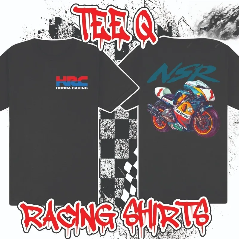 

Мужская трендовая свободная футболка HRC из хлопка для мотоциклистов, унисекс, 2026 год, для бездорожья, в уличном стиле