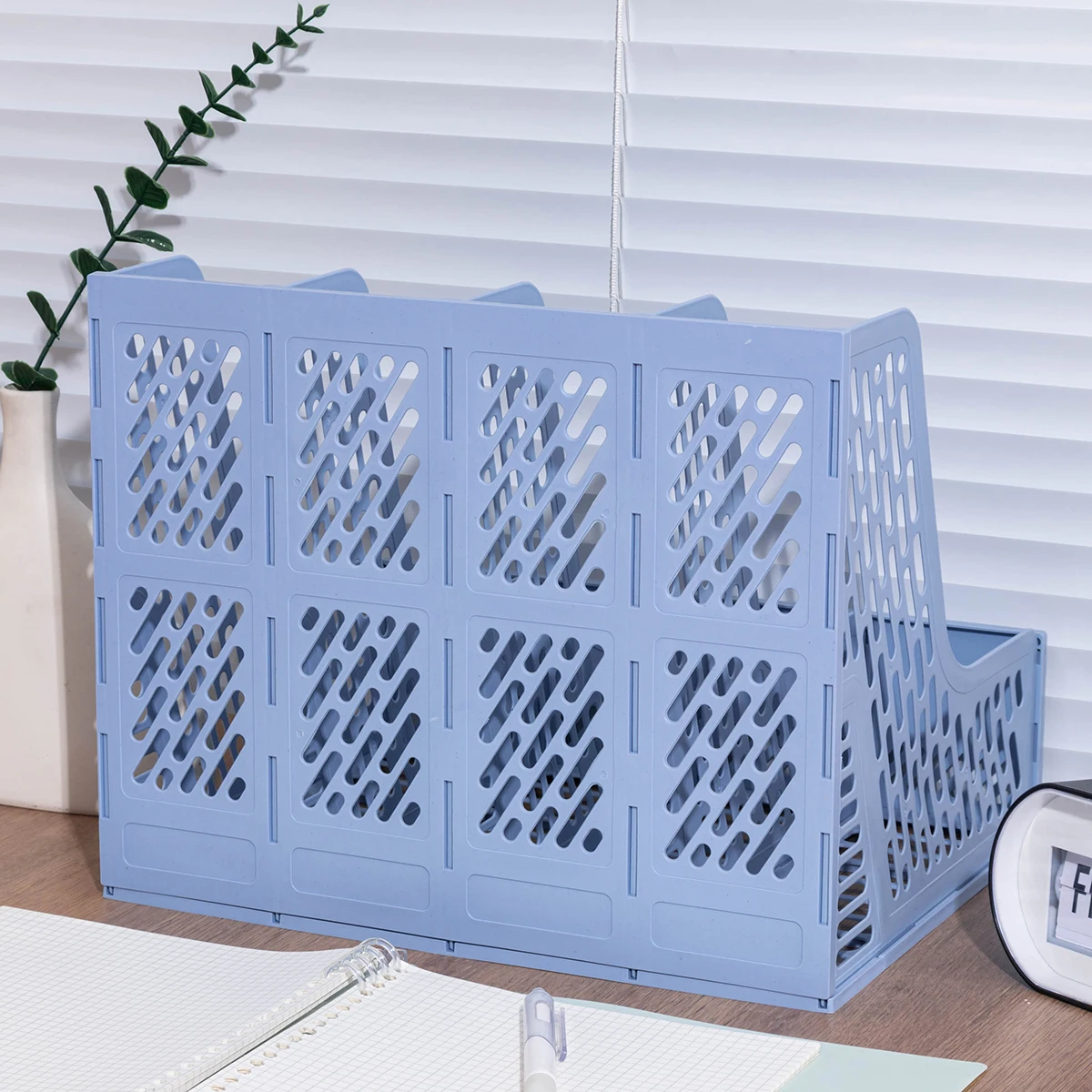 Thickened Multi-Layer File Rack Office Desk File Frame Large Capacity Student Desk Book Stand File Storage Basket Storage Box Archive Information Storage Rack Four-Link File Holder Office Supplies Collection
