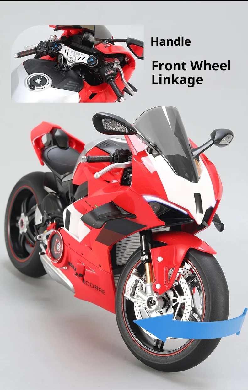 Ducati V4R Motorradmodell mit Zündfunktion – Jungen-Geschenk, Legierungsmotorrad-Figur, Ornament, Spielzeugauto – Detail 10