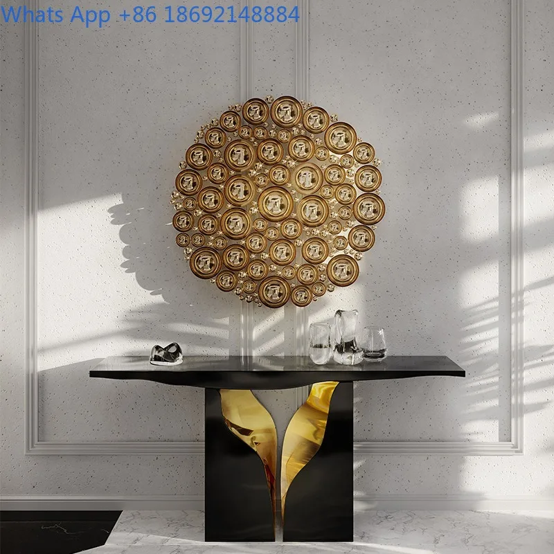 

Light Luxury High-End Entryway Console Villa Living Room Premium Wall-Mounted End View Console Entryway Art Cabinet