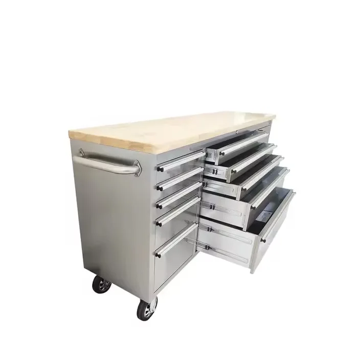 AIROW 72-Inch professional stainless steel rolling workshop cabinet with 15 drawers.