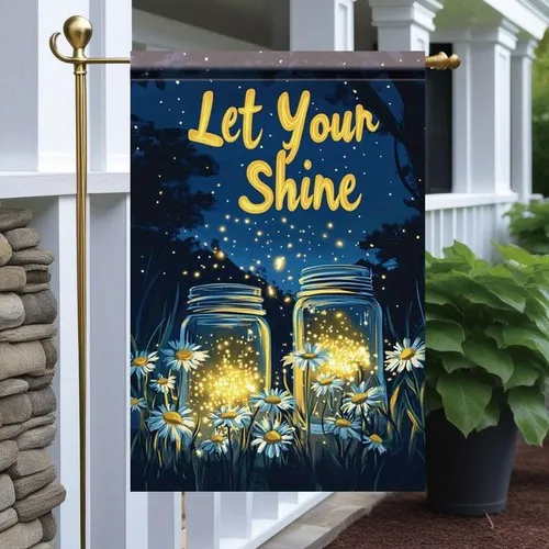 Firefly Mason Jar Garden Flag Double Sided Outdoor Yard Banner Let, 12x18 Inch XXQ