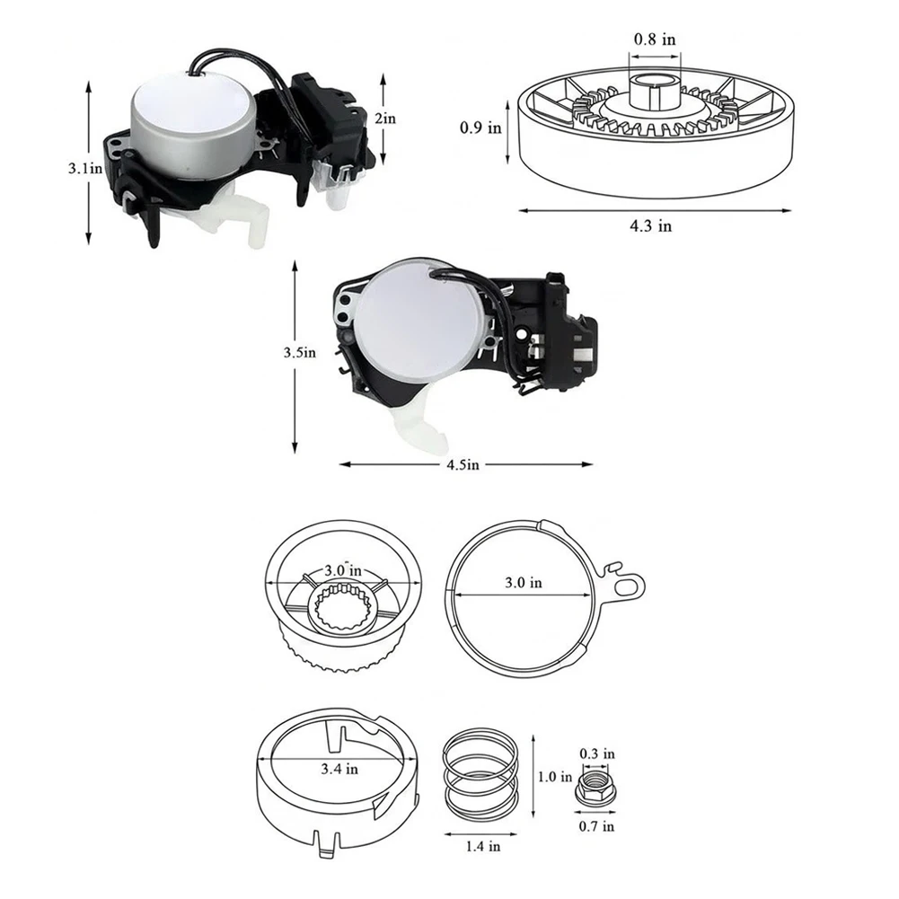 Washing Machine Actuator Assembly Set For W10913953 W10721967 W10006384 for WTW4616FW2 MVWC565FW0 WET4027HW0 Models