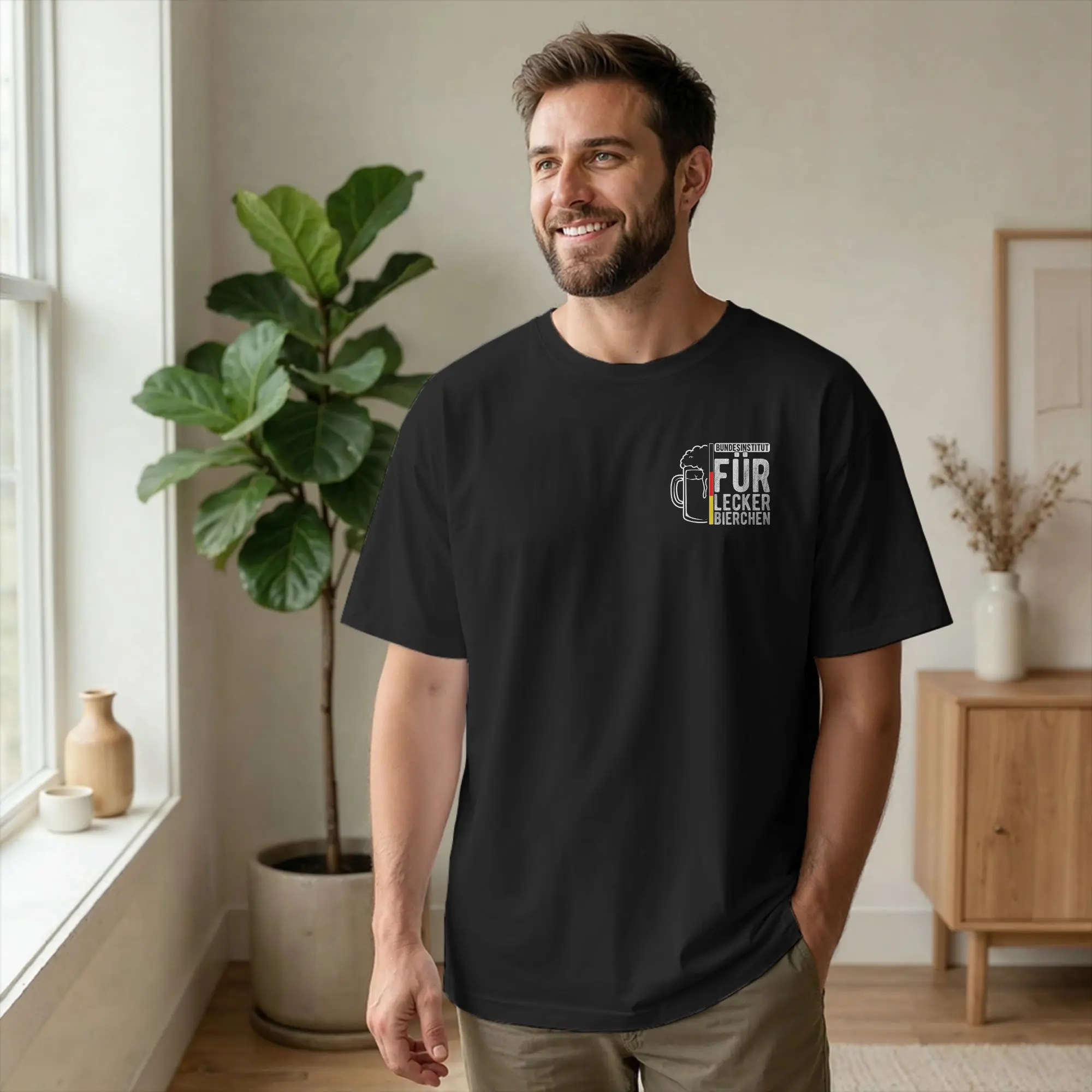 German-Federal Institute for Delicious Beer Mug T Shirt for Men Pure Cotton Humor T-Shirts Crewneck  Tees Short Sleeve merch 6XL