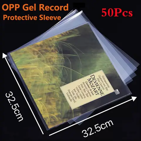 Nuevo 50 Uds. Cubierta protectora de discos de Gel OPP 12 "32,3 cm * 32cm, para tocadiscos reproductor LP bolsa de discos autoadhesiva de vinilo nuevo