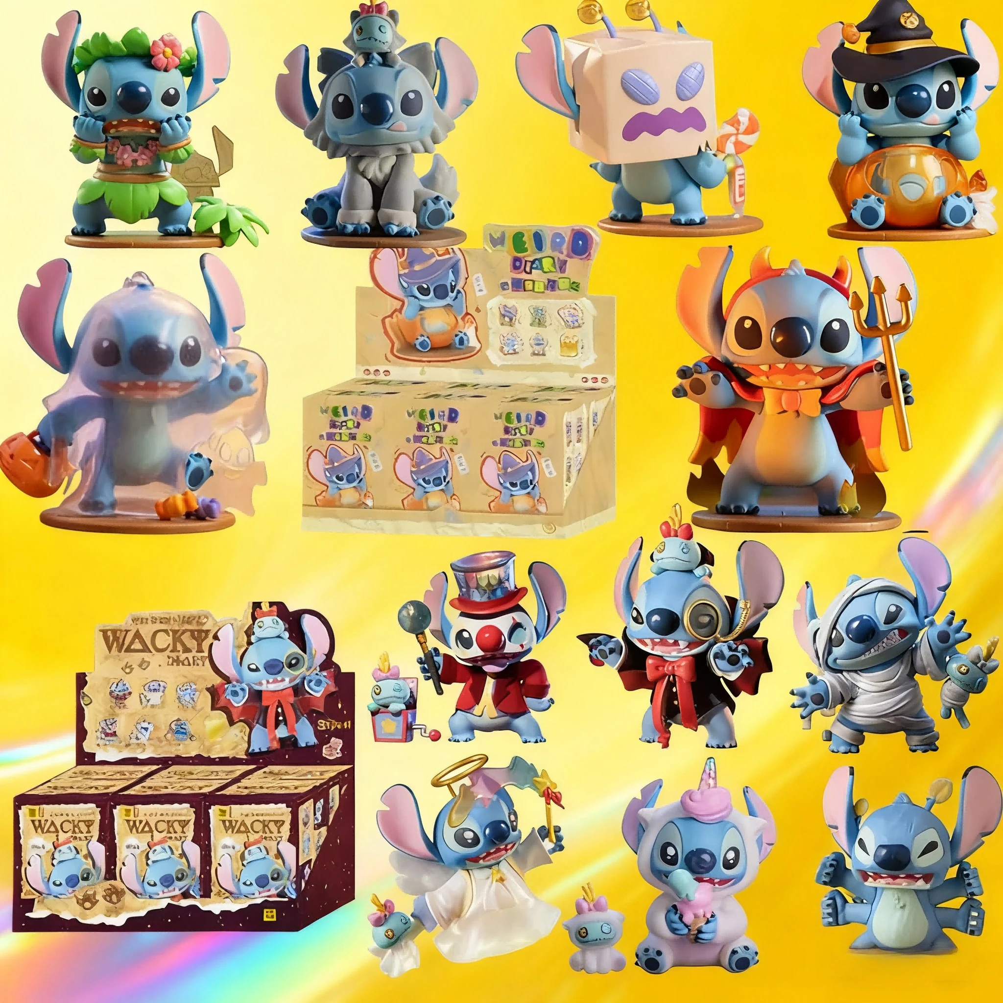 

Disney Stitch Weird Diary V1 V2 Series слепая коробка аниме фигурки креативная кукла статуя модель загадочные игрушки подарки на день рождения и Хэллоуин