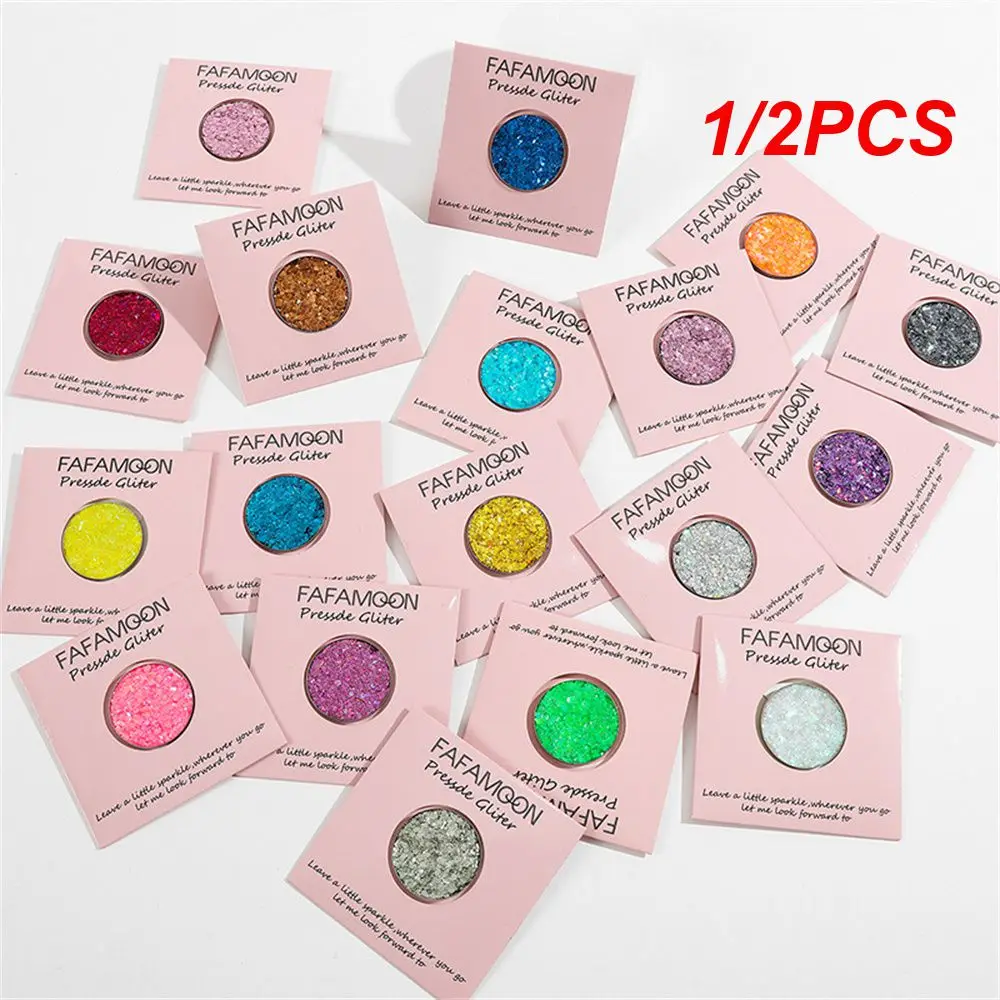 1/2 pçs glitter sombra não-vo pó antiaderente em pó gel glitter lantejoulas sombra de maquiagem dos olhos gel glitter sombra