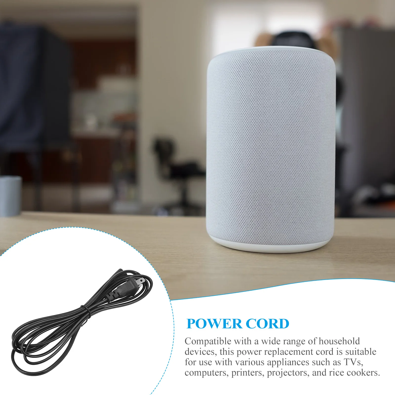 

4Pcs Power -Prong Appliance Replacement Computer Printer Rice Cooker Compatible Us Plug Long-Lasting Copper PVC