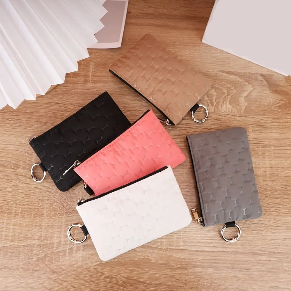 Portafoglio in tessuto resistente e impermeabile, mini porta carte con cerniera, portamonete da donna e ragazza